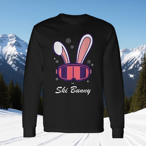 Camiseta de manga larga Ski Bunny, diseño de equipo de esquí de invierno, patrón de copo de nieve - Product Image 3