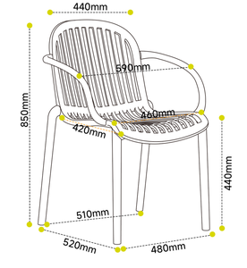 GDRS Brand USA DELIVERY Contemporary <b>Stackable</b> Slatted Plastic PP <b>Chair</b> | Home <b>Dining</b> Hospitality Seating Outdoor Patio Use - Product Image 6