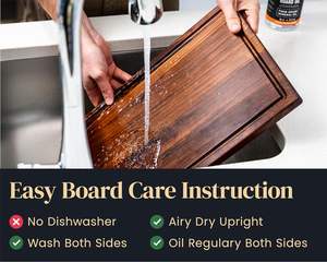 Accesorios de cocina Tabla de cortar de madera de acacia grande con tanque de jugo y tabla de cortar de mango conveniente para Cocina - Product Image 5