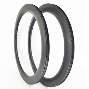 Soarrocs 700C จักรยานถนนคาร์บอนไฟเบอร์ลึก60มม. ลึก26มม. ขอบท่อกว้าง <span class=keywords><strong>ud</strong></span>/ 3K 20/24หลุม V เบรค - Product Image 3