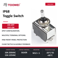 Interrupteur à bascule TOOWEI DPST 4 bornes 4 pôles 2 positions 12 mm IP68 étanche DPST