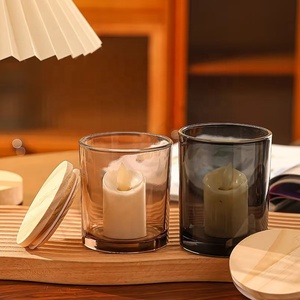 Venta al por Mayor de Portavelas de Vidrio de <span class=keywords><strong>Colores</strong></span> de 7oz, 10oz y 14oz para Velas de Cera de Soja, Faroles y Frascos con Tapas de Madera de Bambú y Metal - Product Image 2