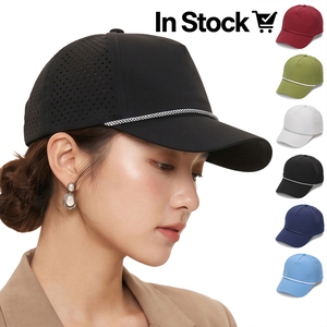 Cappello da Golf a 5 Pannelli in Poliestere con Fori Perforati al Laser, Impermeabile, ad Asciugatura Rapida, in Rete, Regolabile con Chiusura Snapback, Unisex, per Sport e Golf - Product Image 1
