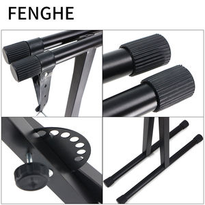 공장 직접 도매 Q-10X X 형 휴대용 및 조정 가능한 피아노 키보드 악기 스탠드 피아노 가정 및 라이브 공연 - Product Image 6