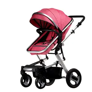 China factory wholesale infant care two seats front back strong aluminum one step luxury 3 in 1 baby stroller