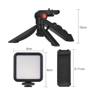 3 In1 Lapel Mic Tripod Stand LED Light Vlogging Video Making Kit Wireless <b>Microphone</b> Vlog Recording - Product Image 2