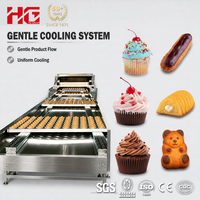 Ligne de production entièrement automatique de beignets et de cupcakes HG, machine à fabriquer des beignets et des cupcakes avec système de dosage servo, 800 kg/h, HACCP