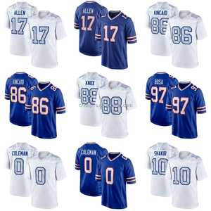 Maillot de football américain Buffalo Bill cousu en gros, couleur <span class=keywords><strong>royale</strong></span> # 17 Josh Allen # 86 Dalton Kincaid # Uniforme de football 97 Joey Bosa - Product Image 1