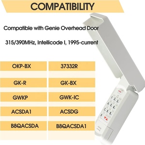 Không dây Keyless nhập Bàn phím backlit tương thích Genie overhead Intelli mã 37332r GK-BX/R 315/390Mhz cửa nhà để xe mở bàn phím - Product Image 6
