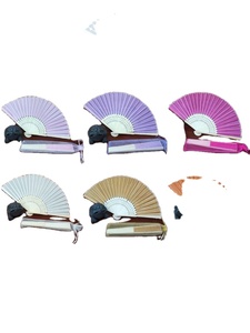 Abanicos Españoles para Boda de 21 cm - Marco de Madera con Tela Satinada, Diseño Liso en Varios Colores para Bodas - Product Image 2