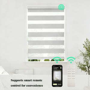 Motorized Built-In Zebra Blinds Remote Control <strong>Window</strong> Blinds with Anti-UV &amp; Eco-Friendly Features for Living Room and Bedroom - Product Image 1