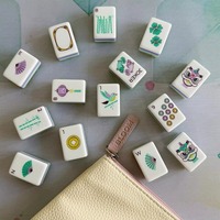 Set Mahjong Akrilik Seri Bunga Mekar Modern yang Dapat Disesuaikan, Pola Kustom, Desain Kustom, Laris Terjual