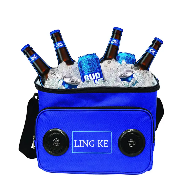 Outdoor Insulated Cooler Bag With Speaker, Mp3 Speaker Cooler Picnic Lunch Bag
