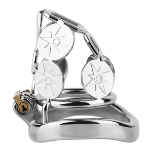 Jaula de Castidad Masculina Ligera y Corta para Adultos, Jaula de Castidad de Acero Inoxidable con Cierre para Juegos Sexuales para Adultos - Product Image 4