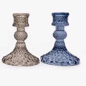 Customized Colorful Decorative Crystal <strong>Glass</strong> Taper Candle Holder <strong>Glass</strong> <strong>Candlestick</strong> - Product Image 2