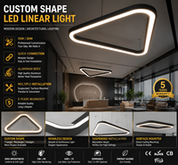 Luminaire linéaire LED triangulaire personnalisé pour bureau, profil en aluminium, lampe suspendue au plafond, OEM ODM, luminaire modulaire, garantie 5 ans