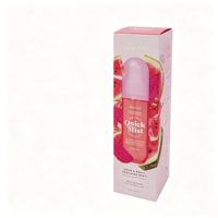 Boîte d'emballage cosmétique rigide personnalisée rose haut de gamme à motif de fruits, boîte cadeau en papier mat OEM pour crème visage et poudre libre