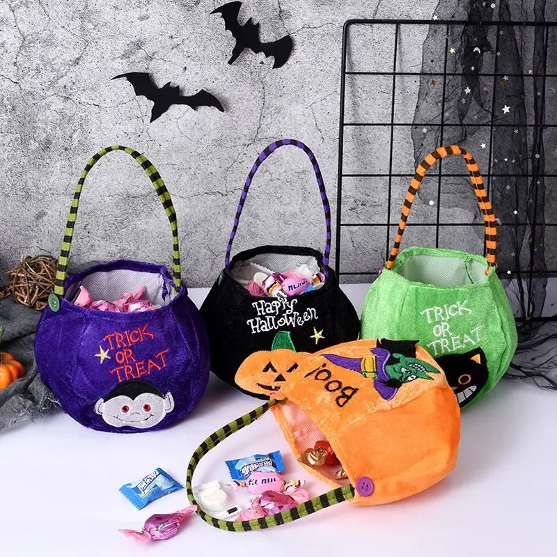 Halloween Loot Party Kids Pumpkin dolcetto o scherzetto Tote Bags Candy Bag Halloween Candy Storage Bucket Portable Gift Decor