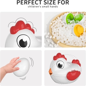 Jouets œufs de Pâques en forme de poulet, jeu de correspondance des couleurs, trieur de formes avec 6 œufs jouets pour enfants, jouet éducatif sensoriel pour développer la motricité fine - Product Image 3