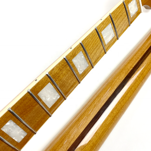 Mástil de guitarra ST de arce tostado de 9.5 o 12 pulgadas y 22 trastes, personalizado, con incrustaciones de bloques y ribete blanco - Product Image 2