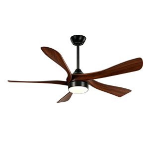 Ventilador de Techo Contemporáneo de Cinco Aspas con Acabado ABS Efecto Metal Cepillado y Nogal, con Luz, para Apartamento, Dormitorio y Sala de Estar - Product Image 2