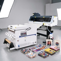 Nouvelle imprimante DTF entièrement automatique 60 cm à prix d'usine, double têtes I3200, carte Hoson, machine économique d'impression par transfert thermique pour T-shirts