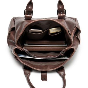 Nuovo Design borsa da caffè grande capacità pazzo cavallo in pelle Laptop valigetta di lusso ufficio valigetta borse da uomo - Product Image 4