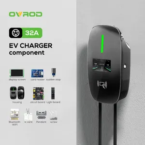 Ovrod Single 3-Phase EV Charger Type 2 Ocpp 2.0.1 Commercial 7Kw Wall-Mounted Charge Station New 22Kw Fast EV Charging AC