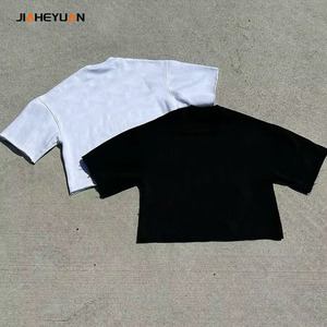 Summer Custom Boxy High Quality Cropped Cut off Casual Fashion Short Sleeve <strong>Pullover</strong> <strong>Men's</strong> Clothes T-shirt <strong>for</strong> <strong>Men</strong> - Product Image 2