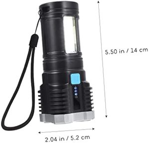 Lampe torche LED puissante noire, lampe torche LED portable - Product Image 2