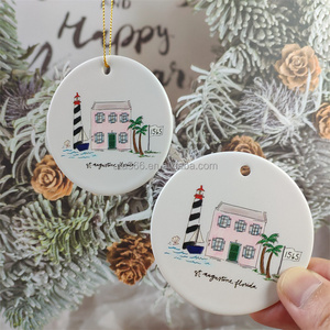 3 adornos de cerámica impresos UV forma redonda acrílico <span class=keywords><strong>Bola</strong></span> de árbol de <span class=keywords><strong>Navidad</strong></span> adornos de cerámica para <span class=keywords><strong>pintar</strong></span> adornos de sublimación de cerámica - Product Image 2
