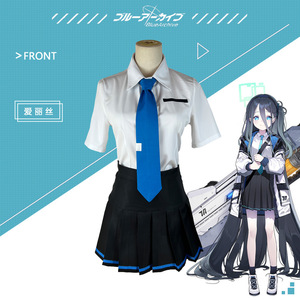 Conjunto de Ropa de Cosplay de Archivo - Chaqueta, Camiseta, Pantalones, Falda, Corbata y Traje de Tenndou <span class=keywords><strong>Arisu</strong></span> Azul Juego para Fiesta de Halloween y Uniforme Diario - Product Image 3