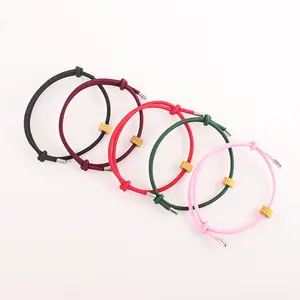 Pulsera de cuerda de acero inoxidable de gama alta, pulsera con abalorio grabable sin deslustre para mujeres y bebés