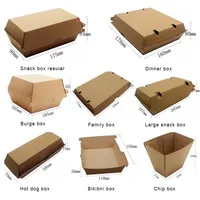 Boîte à hamburger en carton ondulé, emballage alimentaire rapide moderne, design de marque avec logo personnalisé, matériaux recyclés écologiques