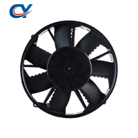 Moteur de ventilateur à condensateur sans balais (AC 305 mm) pour systèmes de climatisation de véhicules commerciaux.