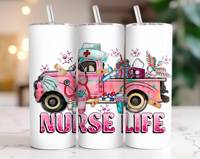 Infirmière personnalisée conceptions de sublimation médicale vie d'infirmière jolie fille vibrante 20OZ gobelet maigre tasses tasse d'eau avec paille