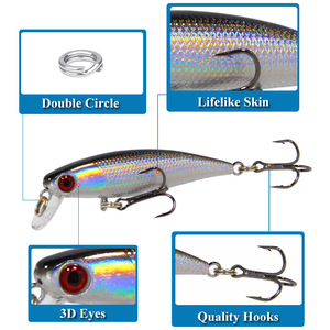 Señuelo de Pesca Artificial, Cebo Duro de Simulación, 4.3g/6.5cm, PVC, Tipo Minnow, para Pesca de Lubina, Marlín, Carpa y Perca - Product Image 3