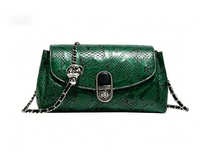 Taschen für Damen Neue Lederhandtasche im Schlangenmuster-Design, Premium-Umhängetasche mit goldener Kugelkette, kleine Tasche