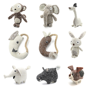 Pet interaktif oyuncak çok renkli dayanıklı gıcırtılı çiğnemek peluş fil yüzük köpek oyuncaklar ile halat - Product Image 2