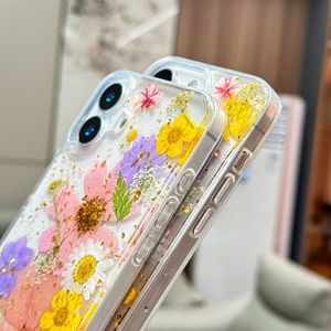 Encantadora Funda de Teléfono <span class=keywords><strong>con</strong></span> Flores Secas Hechas a Mano para iPhone 17 Pro Max 17 Air 16 15, Carcasa Transparente Brillante de TPU Suave, Regalo para Mujer - Product Image 5