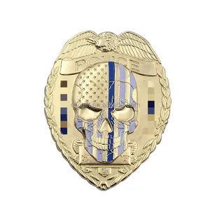 Customized Zinc Alloy 3d Badge Pin US UAE Chaplain Security Badge Enamel Lapel Pin Custom Metal Badges