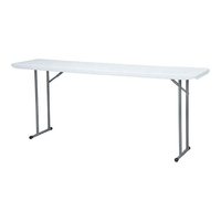 Table pliante étroite de 6 pieds Table de formation de 180cm avec cadre en métal robuste pour bureau de conférence de séminaire