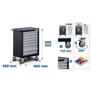 BGS Workshop Trolley 7 Tiroirs Jeux d'outils de distribution du moteur 223 pcs. - Product Image 2