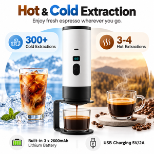 Machine à expresso portable 3 en 1, auto-chauffante, rechargeable, pour café moulu et capsules, idéale pour les voyages, le camping, vente en gros - Product Image 3