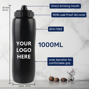 Tùy Chỉnh Thiết Kế Cấp Thực Phẩm Thể Thao Ngoài Trời 1 Lít 32Oz Xe Đạp Đi Xe Đạp Nhựa BPA Miễn Phí Đen Rò Rỉ Bằng Chứng Dễ Dàng Bóp Chai Nước - Product Image 2