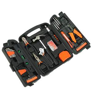 Ensemble d'outils pour la maison 37x28x8cm, boîte de rangement de 129 pièces avec poignée pour les travaux de réparation domestique - Product Image 2