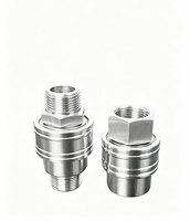 Raccord rapide à bille en acier inoxydable 304, filetage mâle, déconnexion rapide par poussée, coupleur à déconnexion rapide à haut débit ISO7241-B
