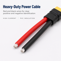 Câble connecteur XT60 avec déchargeur de tension moulé, fil de silicone 12AWG, faisceau d'alimentation pour batterie LiPo pour drone RC et générateur solaire