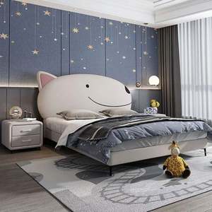 Princess Kids Bed 1.5m 1.8m Single Bed with Cartoon Dog Design Modern Nordic Style for Girls - Product Image 5