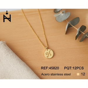 Collana con Ciondolo a Forma di Lettera H in Acciaio Inossidabile, 1,9 Cm, Gioiello Raffinato Monofacciale - Product Image 2